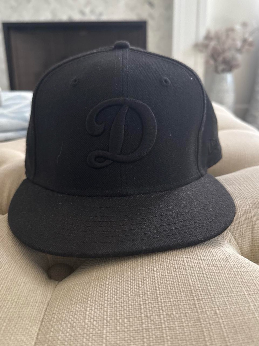 New Era Black Snapback with Embossed 'D' Logo